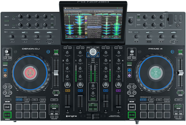 PRIME4 White deck standalone DJ system, touchscreen, HD dock 