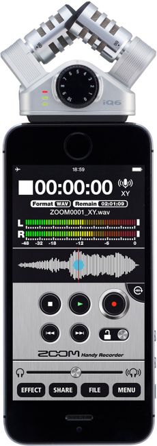 Zoom IQ6 x/y Stereo Mic for iPhone, iPad, and iPod | Musique Dépôt