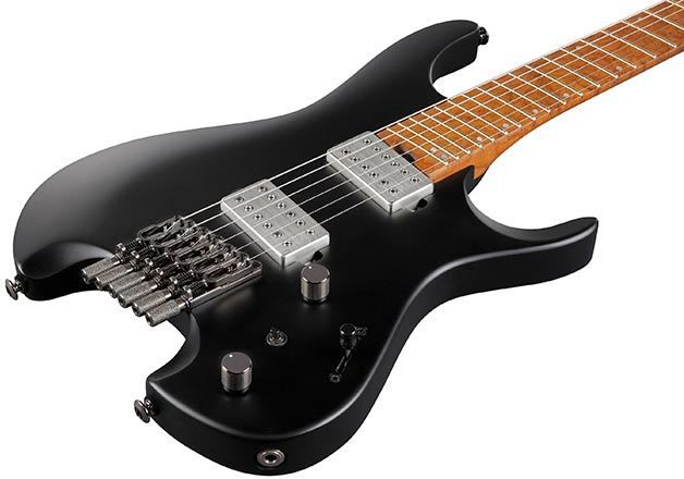 QX52BKF Headless Electric Guitar Black Flat 5 Way Switch