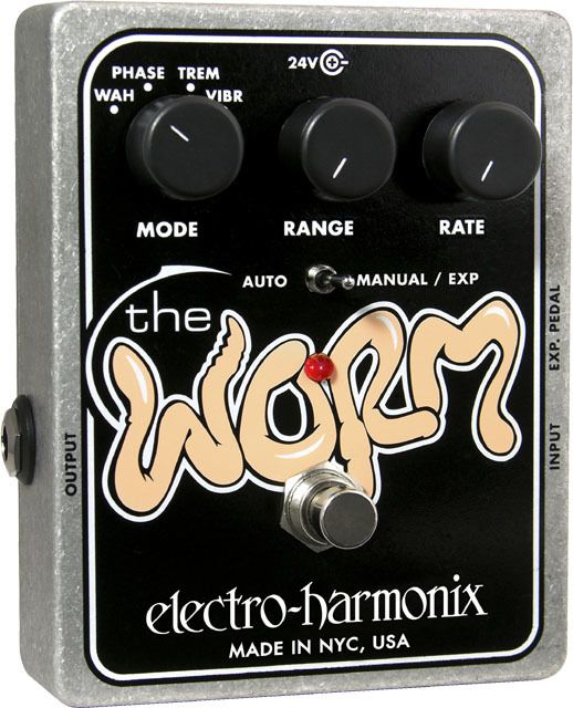 Electro Harmonix WORM Analog Wah/Phaser/Vibrato/Tremolo 24DC-100 PSU  included