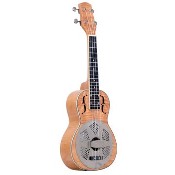 Gold Tone ResoMaple Ukulélé Concert en Érable Bouclé avec Étui Gigbag
