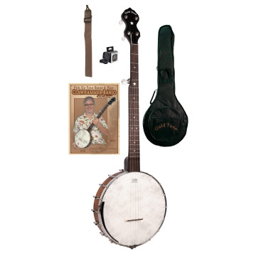 Gold Tone CC-OT Cripple Creek Clawhammer Pack 5 Cordes Banjo Ouvert avec Housse