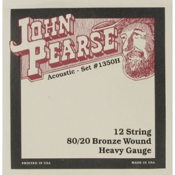 John Pearse JP1350H Cordes de Guitare Acoustique Accordage en Do# 12-corde