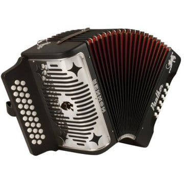 Hohner 3100FB Panther Diatonic Accordion in key of F/Bb/Eb in Black

