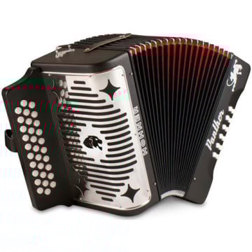 Hohner 3100GB Panther Diatonic Accordion in key of GCF in Black

