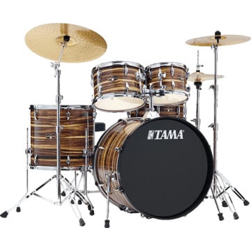 Tama IE52CCTW Imperial Star ensemble de 5 pièces avec quincaillerie et cymbales Meinl HCS - Fini bois de teck café