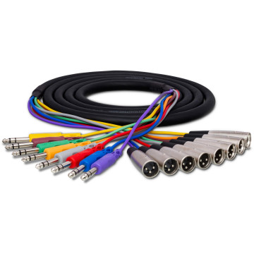 HOSA STX-803M Serpent d'enregistrement audio à huit canaux : XLR mâle à 1/4" mâle équilibré