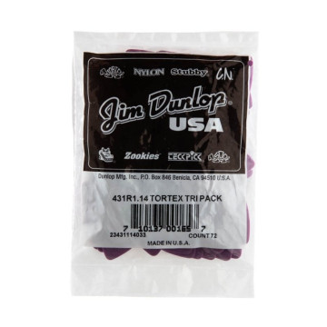 Dunlop 431R1.14 Jd Tortex Triangle Refill-72pc