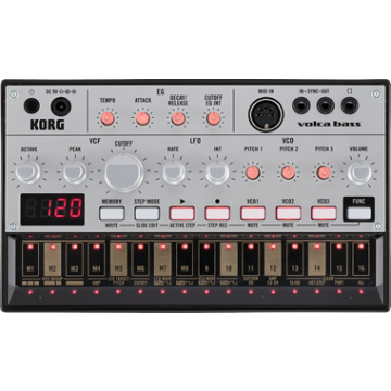 KORG Analog Bass Machine with 16 Step-Sequencer/3 parts,3 OSC,Built-in Speaker,Auto-tuning