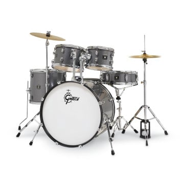 Ensemble de batterie Gretsch Renegade 5 pièces avec cymbales et quincaillerie - Sparkle gris