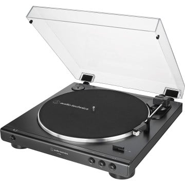 Audio-Technica AT-LP60X-BK Tourne-disque stéréo entièrement automatique à courroie, noir