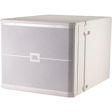 JBL VRX918S-WH caisson de basses compact volant de 18"; 2268H Differential Drive LF; matériel de vol intégré compatible avec VRX932LA-1 et accessoires; poignées et support de poteau supprimés. (Blanc)