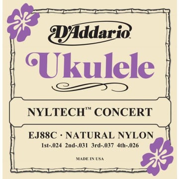 D'Addario EJ88C Nyltech Ukulele Strings, Concert