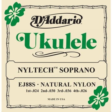 D'Addario EJ88S Nyltech Ukulele Strings, Soprano