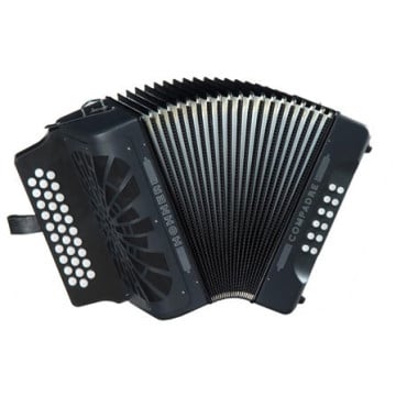 Hohner Compadre E/A/D 3-Row Diatonic Accordion - Black