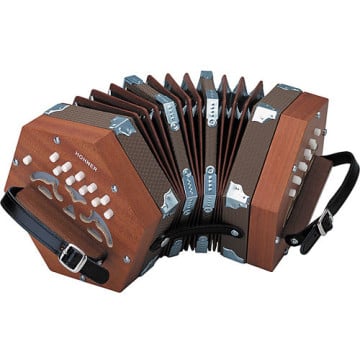 Hohner D40 Concertina Accordion in key of G/C in Mahogany

