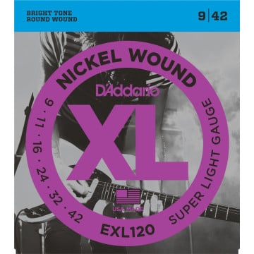 D'Addario EXL120 Nickel Wound, Super Light, 9-42
