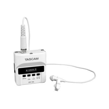 Tascam DR-10L Enregistreur Audio Numérique avec Micro Lavalier (BLANC)