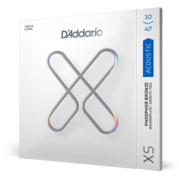 D'Addario XSAPB1047-12 Phosphore Bronze Acoustique, Léger, 12 Cordes, 10-47