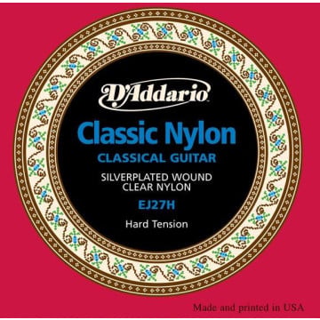 D'Addario EJ27H Student Nylon Classical Guitar Strings, Hard Tension