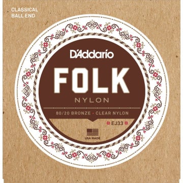 D'addario ej33 cordes guitare classique folk nylon