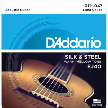 D'addario ej40 cordes guitare folk soie acier 11-47