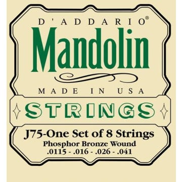 D'Addario EJ75 Mandolin Strings, Phosphor Bronze, Medium/Heavy, 11.5-41