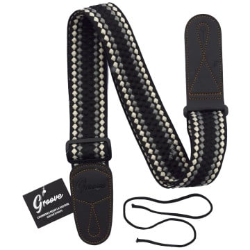 GROOVE 38Z/BLACK - Bracelet épais en nylon noir - Design noir