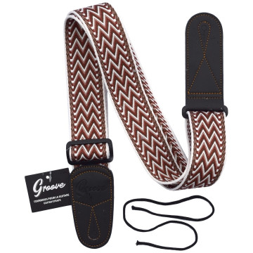 GROOVE 48Z/BW - Sangle épaisse en nylon - Design brun et blanc