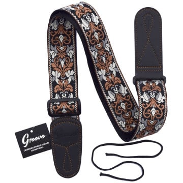 Groove 48Z/WH-BW - Bracelet épais en nylon - Design tissé blanc et brun