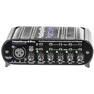 ART HEADAMP4PRO Five Channel Headphone Amplifier with Talkback
