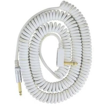 VOX VCC90-WH Câble de Guitare Vintage en Spirale 9m Blanc