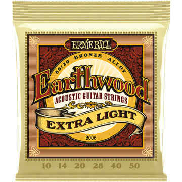 Ernie Ball Earthwood Cordes de Guitare Acoustique en Bronze 80/20