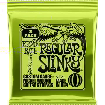 Ernie Ball Slinky Nickel Wound Electric Guitar Strings 3-Pack