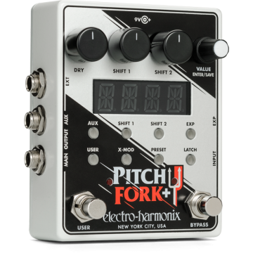 Electro Harmonix PITCH FORK PLUS Shifter de Hauteur Polyphonique / Harmoniseur, 9.6DC-200 PSU inclus
