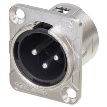 Rean by neutrik rackmount XLR male chassis connector