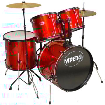 Viper kit de drum pour étudiant rouge métallique