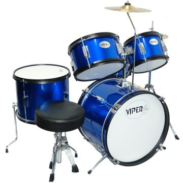 Viper kit de drum pour junior bleu métalique