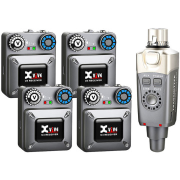 Xvive Audio Wireless In-Ear Monitoring System Set (1 Transmitters, 4 Receiver)