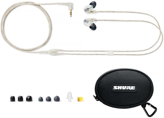 Shure SE315-CL Écouteurs à isolation sonore avec mic haut-parleur-transluc