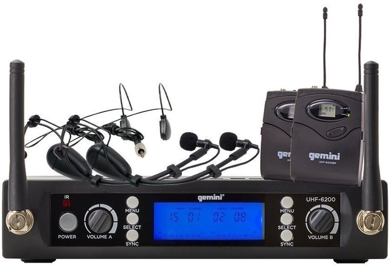 Gemini UHF 6200HL Wireless Lavalier Microphone System Musique D p t