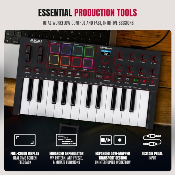 Akai MPK Mini IV - USB-C MIDI Controller | Musique Dépôt Musique Dépôt