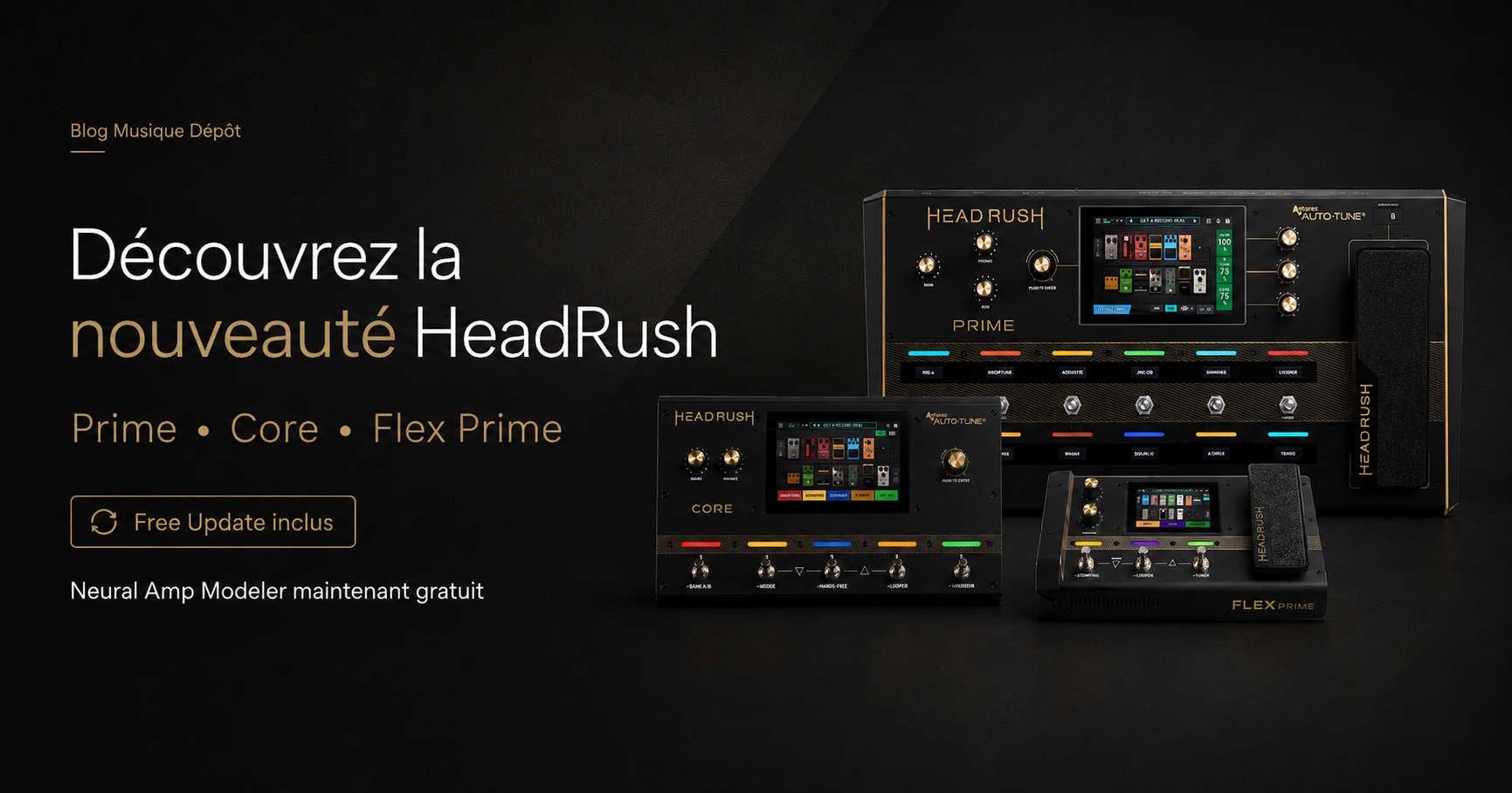 HeadRush Prime multi-effects processor with native Neural Amp Modeler (NAM) support